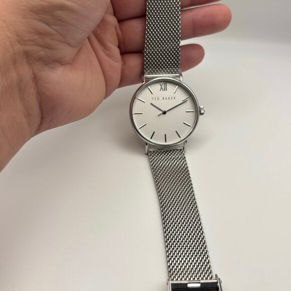 Ted Baker Phylipa BKPPGS217 Mens 43mm Silver Mesh White Dial Quartz. NIBWT - Picture 14 of 16